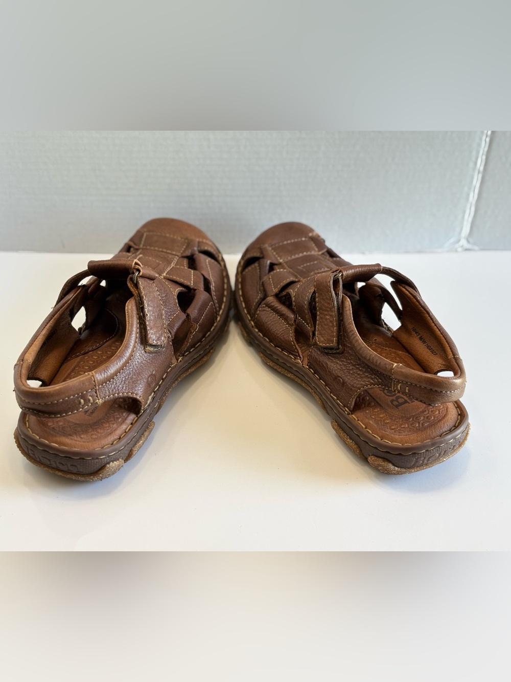 Born Cabot III Fisherman Sandals Men Sz 10 Brown Leather Closed Toe Comfort Shoe - Picture 10 of 16